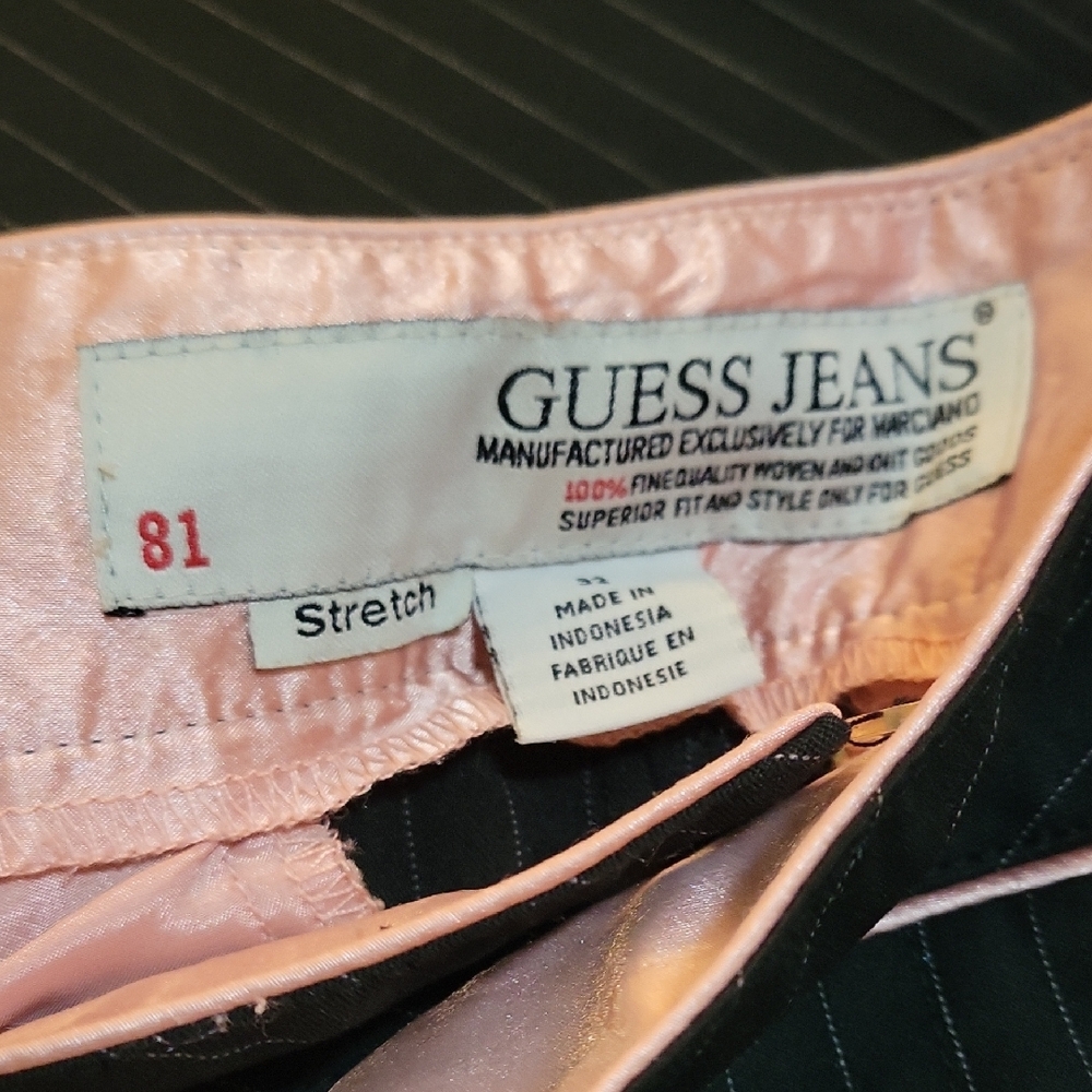 Guess Black Pinstripe Wide Leg Pants - Picture 6 of 9